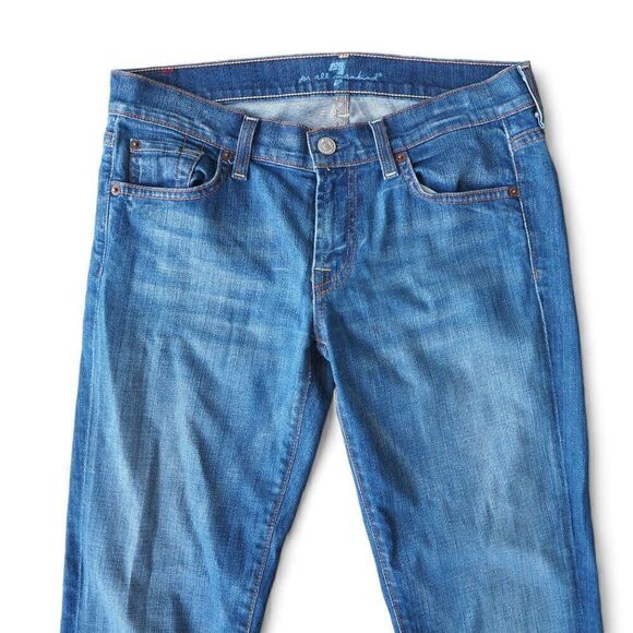 7 for All Mankind Roxanne Straight Leg Medium Wash Jeans Women's 27 - Picture 6 of 11